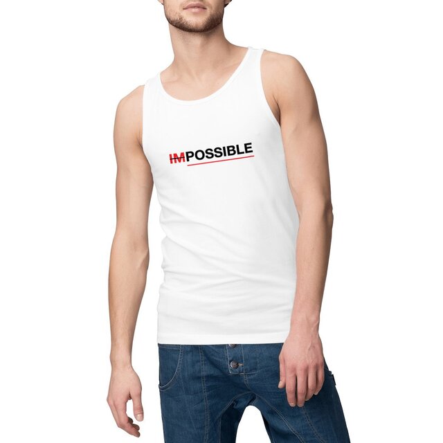 Image front Débardeur homme "possible" blanc