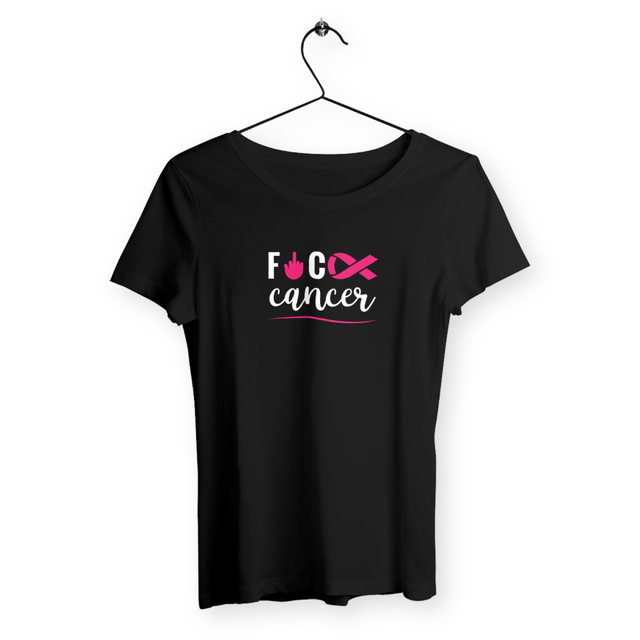 Image back T-shirt femme fuck cancer