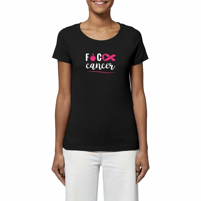 Image front T-shirt femme fuck cancer