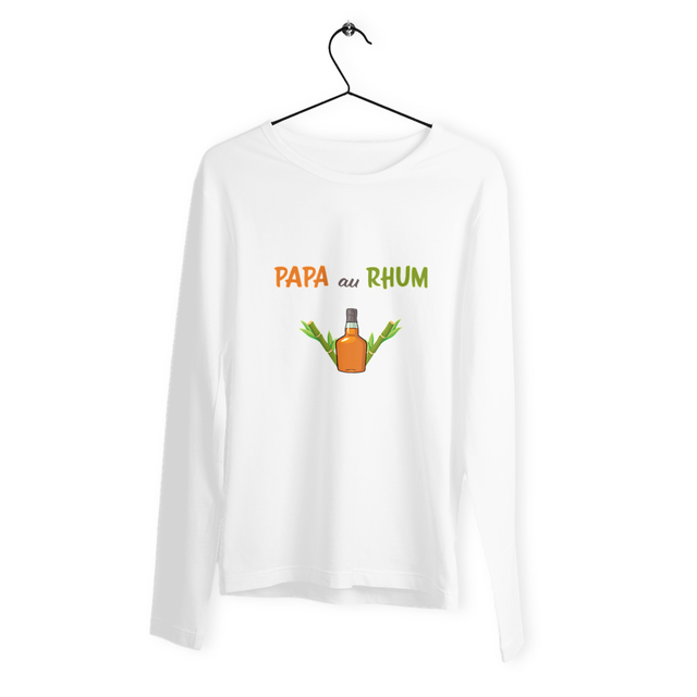 Image back T-shirt manches longues homme papa au rhum