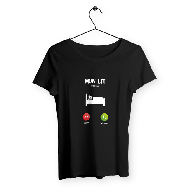Image back T-shirt femme mon lit m'appelle