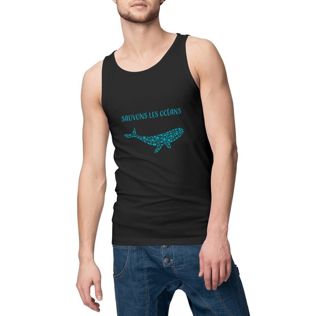 Image front Débardeur homme sauvons les océans baleine