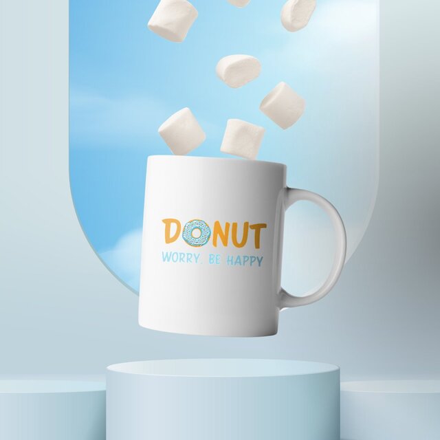 Image front Mug céramique donut worry be happy