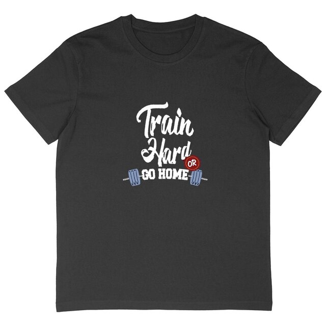 Image back T-shirt oversize homme train hard or go home