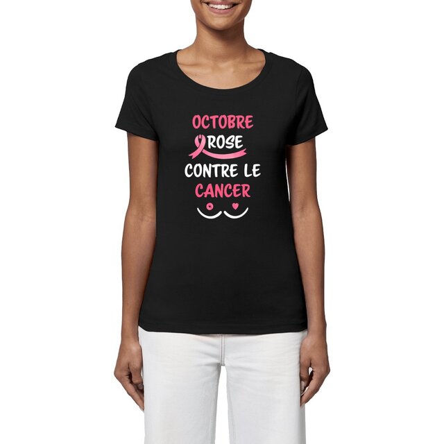 Image front T-shirt femme octobre rose