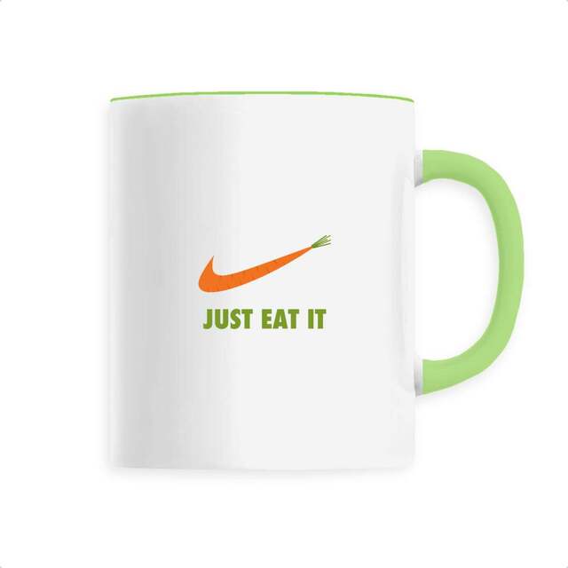 Image front Mug céramique just eat it vert
