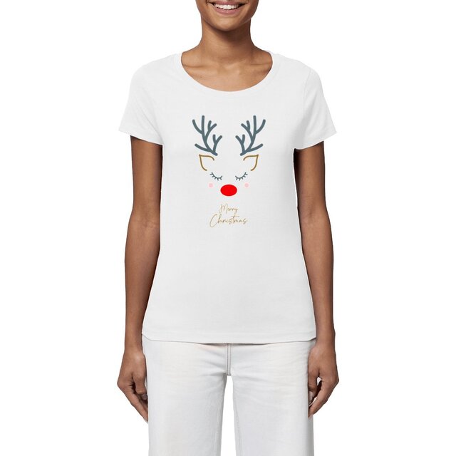 Image front T-shirt femme merry christmas