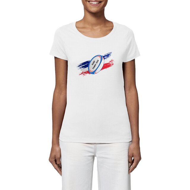 Image front T-shirt femme rugby 2023