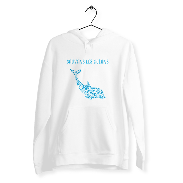 Image front Sweat unisexe sauvons les océans dauphin
