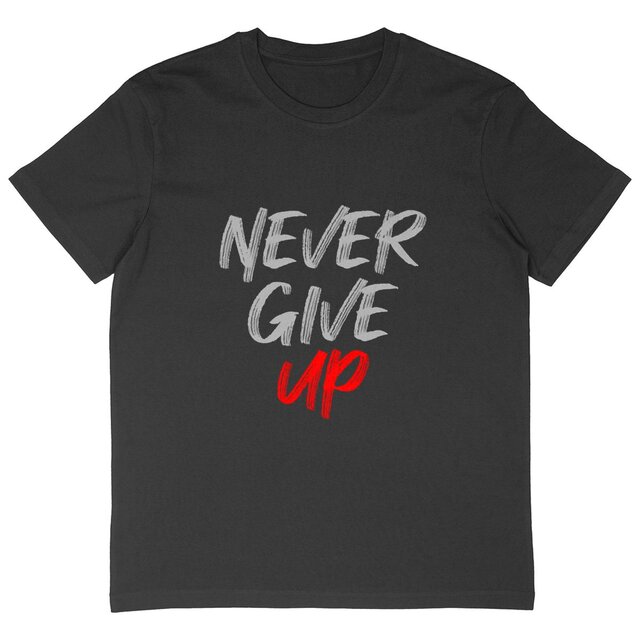 Image back T-shirt homme oversize never give up