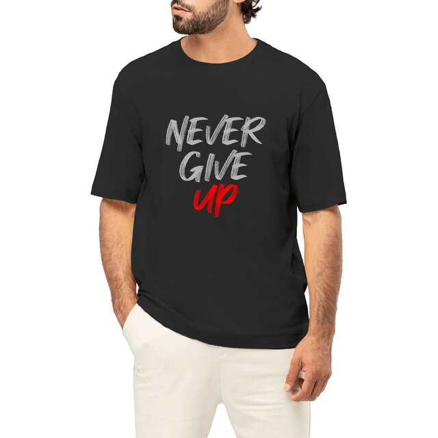 Image front T-shirt homme oversize never give up