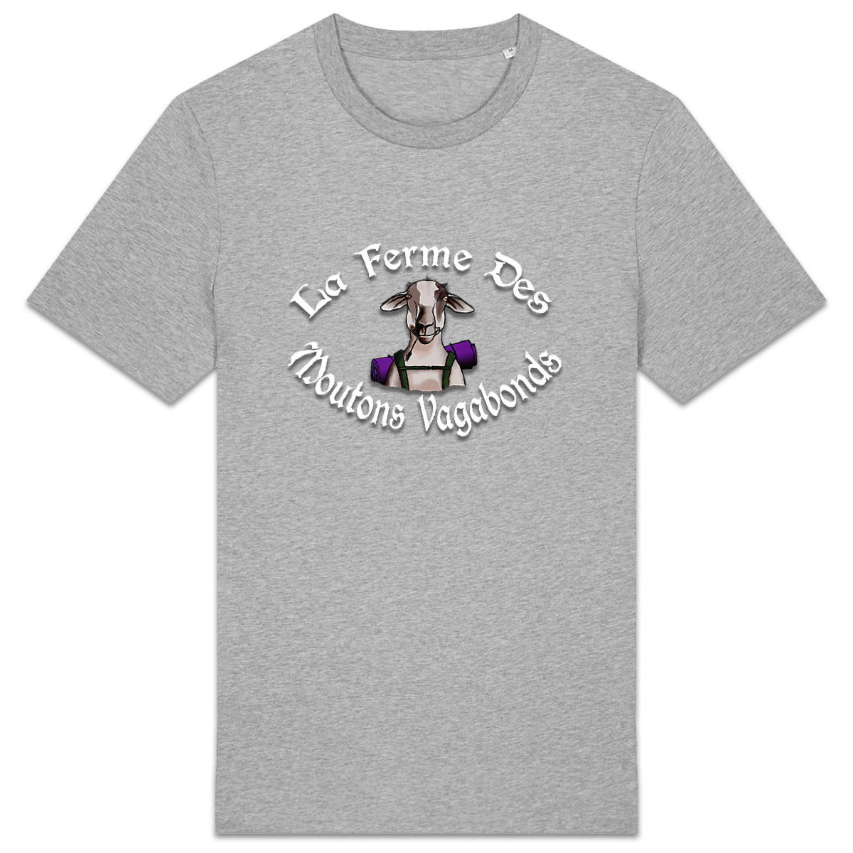 T-shirt unisexe épais imprimé face logo clair - Image