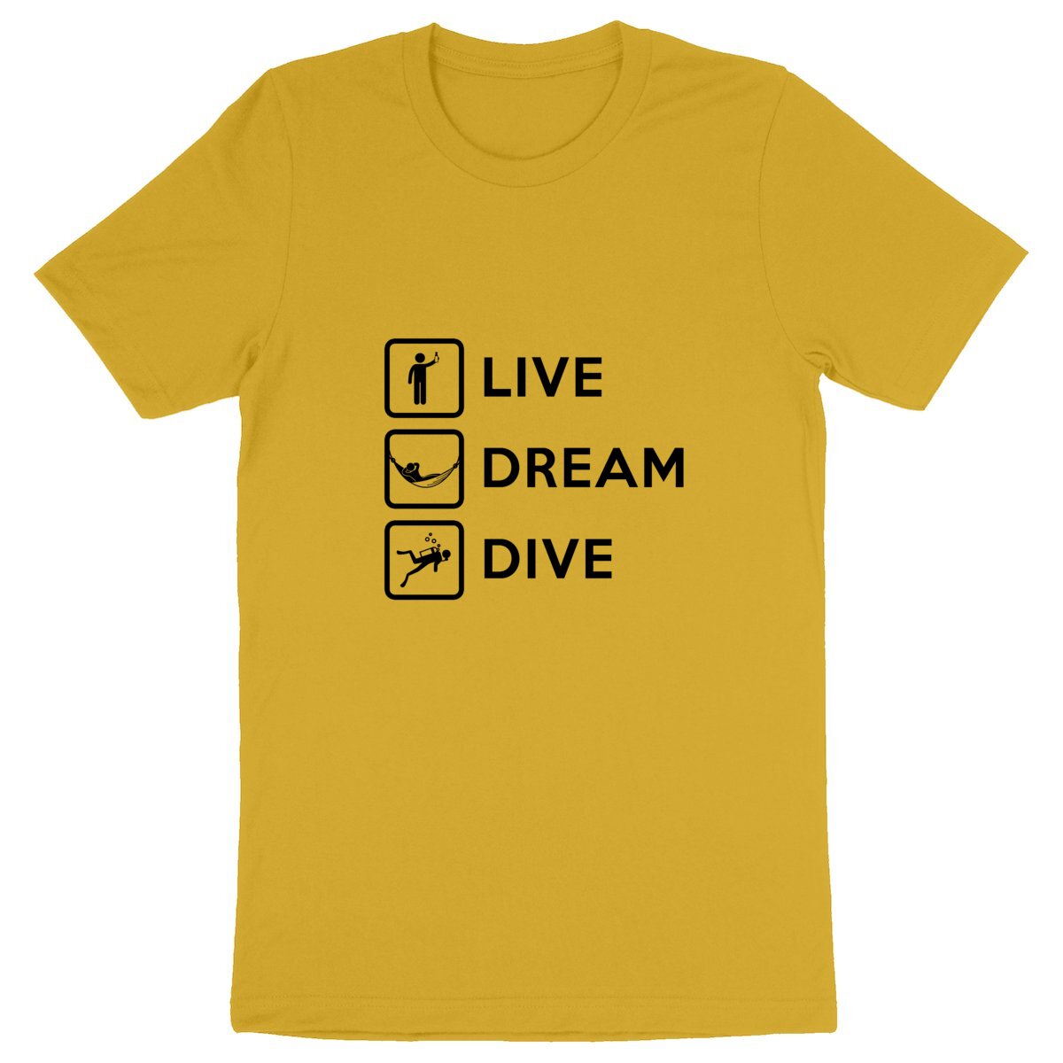 T-shirt plongée bio : Live Dream Dive
