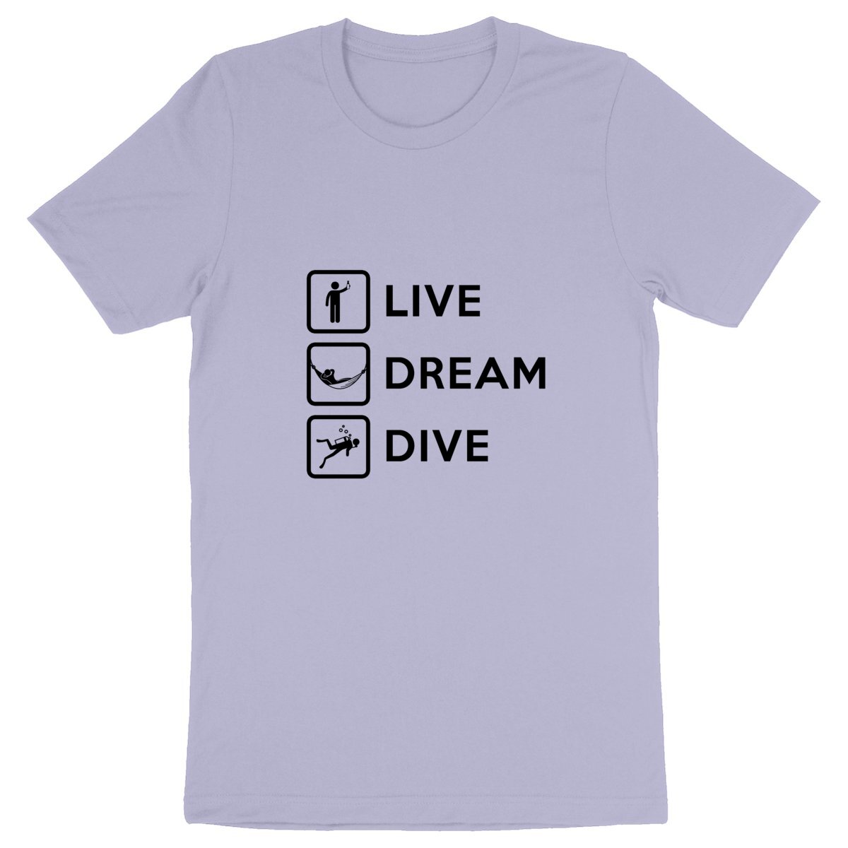 T-shirt plongée bio : Live Dream Dive