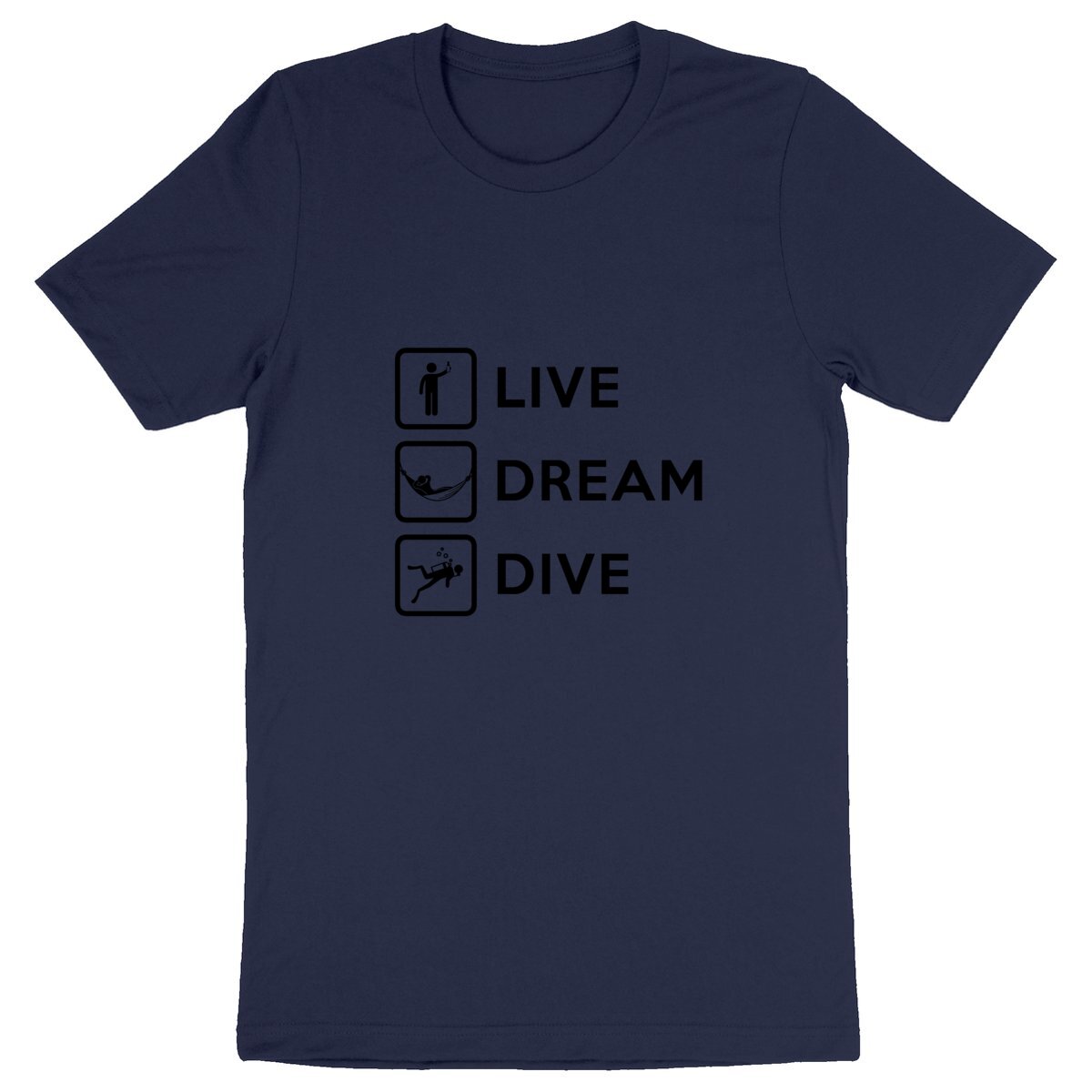 T-shirt plongée bio : Live Dream Dive