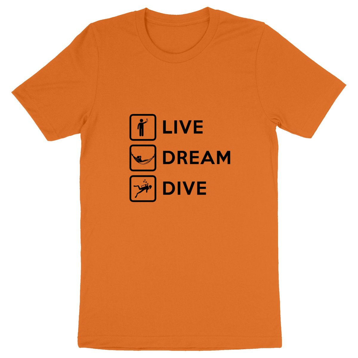 T-shirt plongée bio : Live Dream Dive