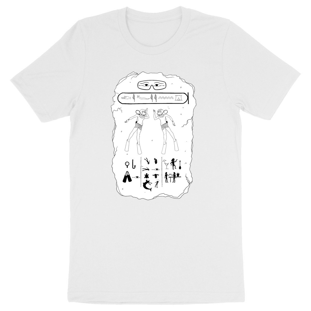 T-shirt Plongée bio : table de hiéroglyphes égyptiens