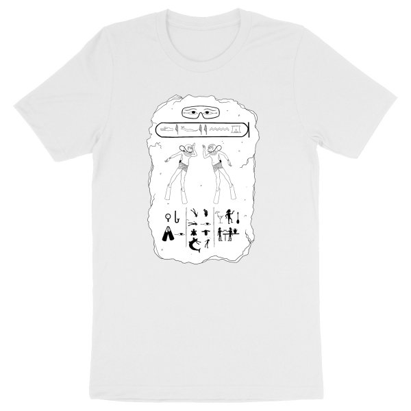 T-shirt Plongée bio : table de hiéroglyphes égyptiens