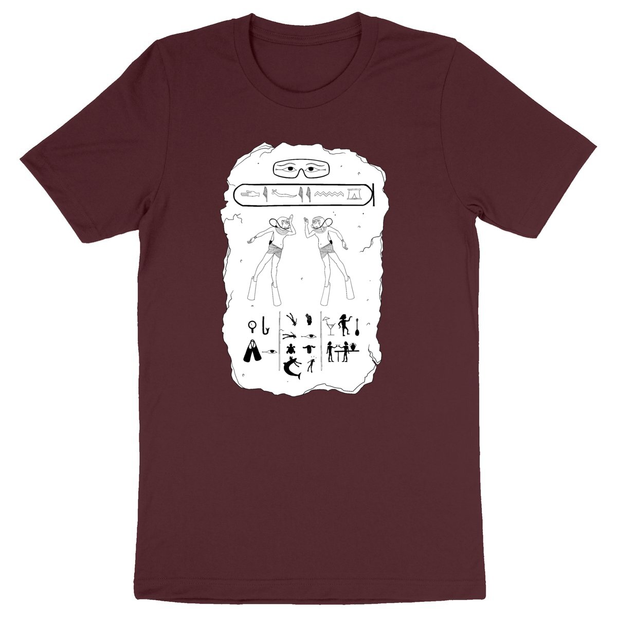 T-shirt Plongée bio : table de hiéroglyphes égyptiens