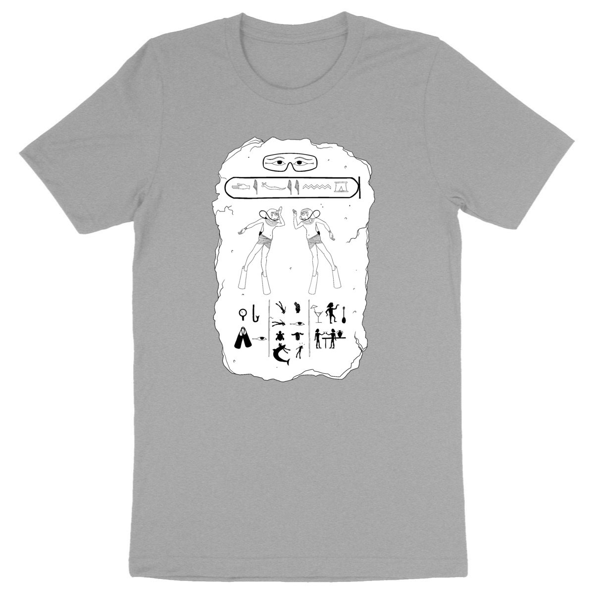 T-shirt Plongée bio : table de hiéroglyphes égyptiens