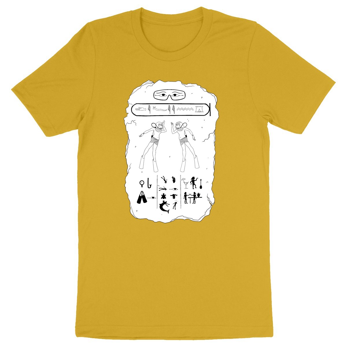 T-shirt Plongée bio : table de hiéroglyphes égyptiens