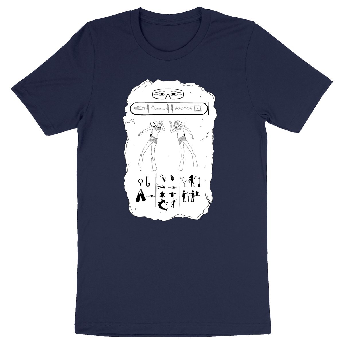 T-shirt Plongée bio : table de hiéroglyphes égyptiens