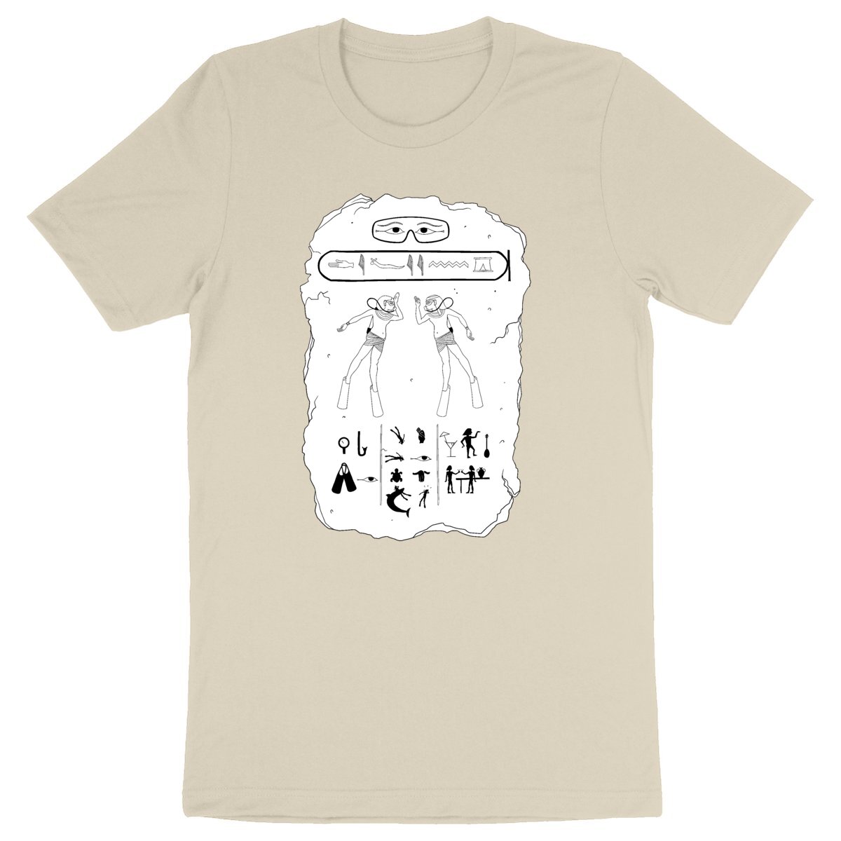 T-shirt Plongée bio : table de hiéroglyphes égyptiens