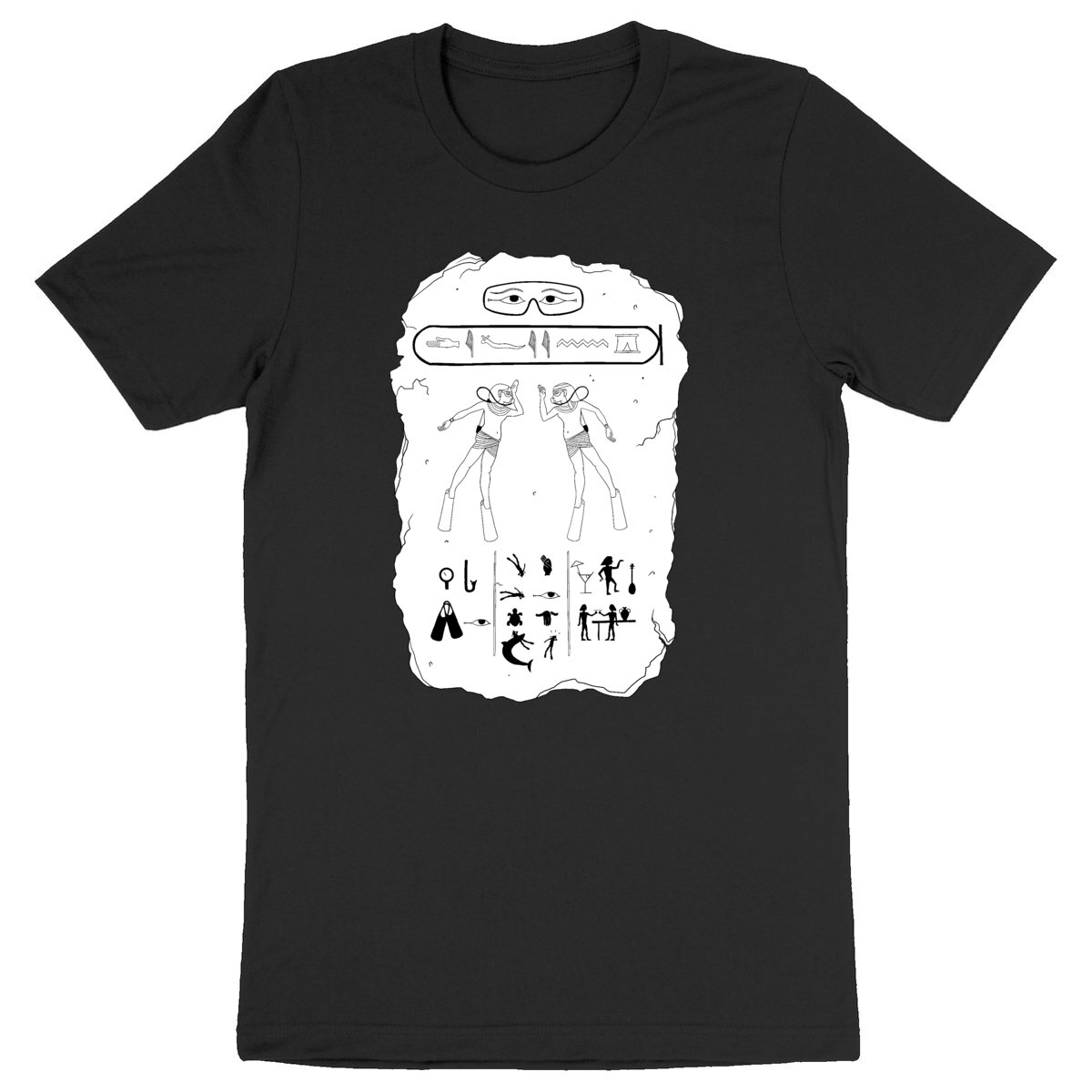 T-shirt Plongée bio : table de hiéroglyphes égyptiens