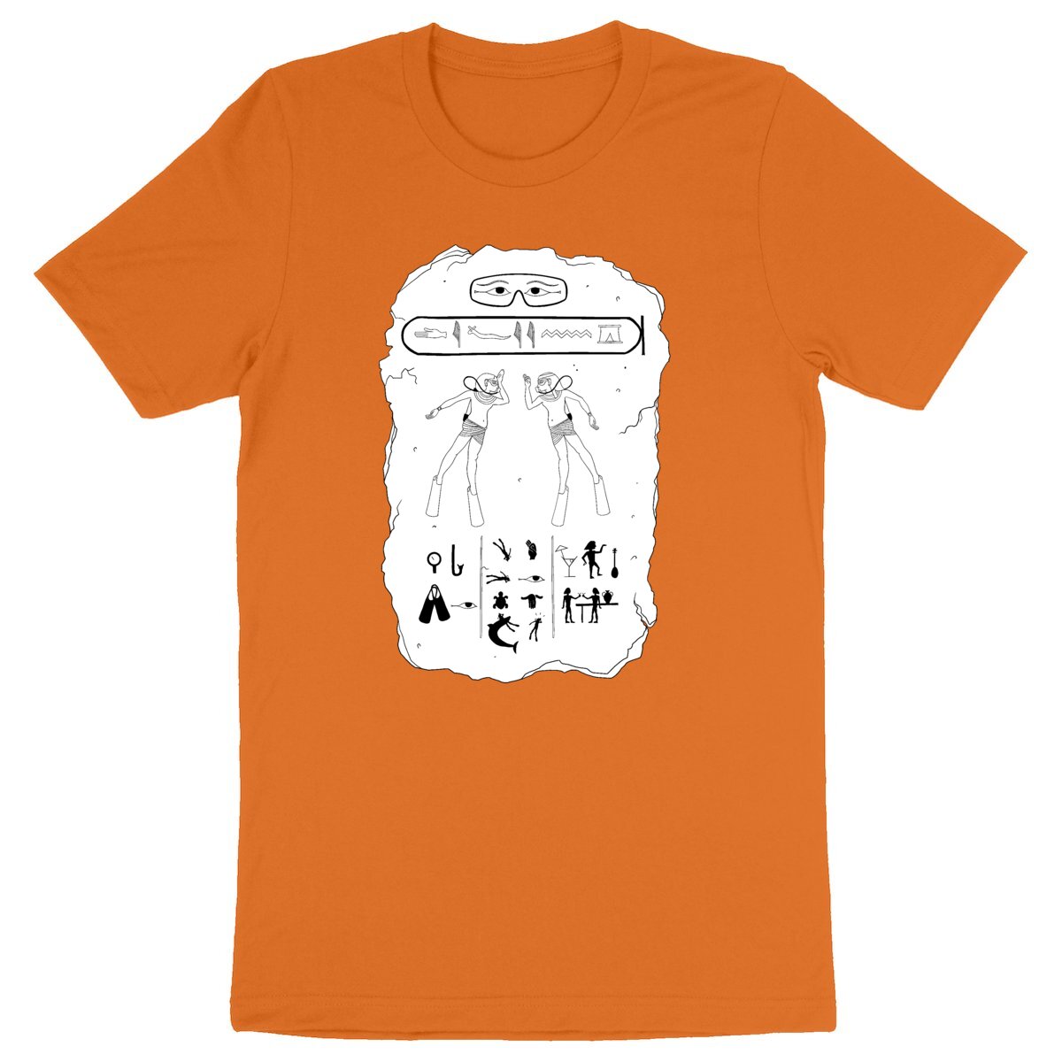 T-shirt Plongée bio : table de hiéroglyphes égyptiens
