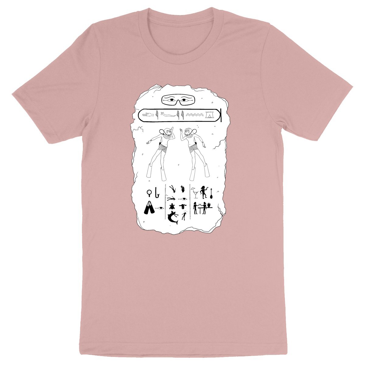 T-shirt Plongée bio : table de hiéroglyphes égyptiens