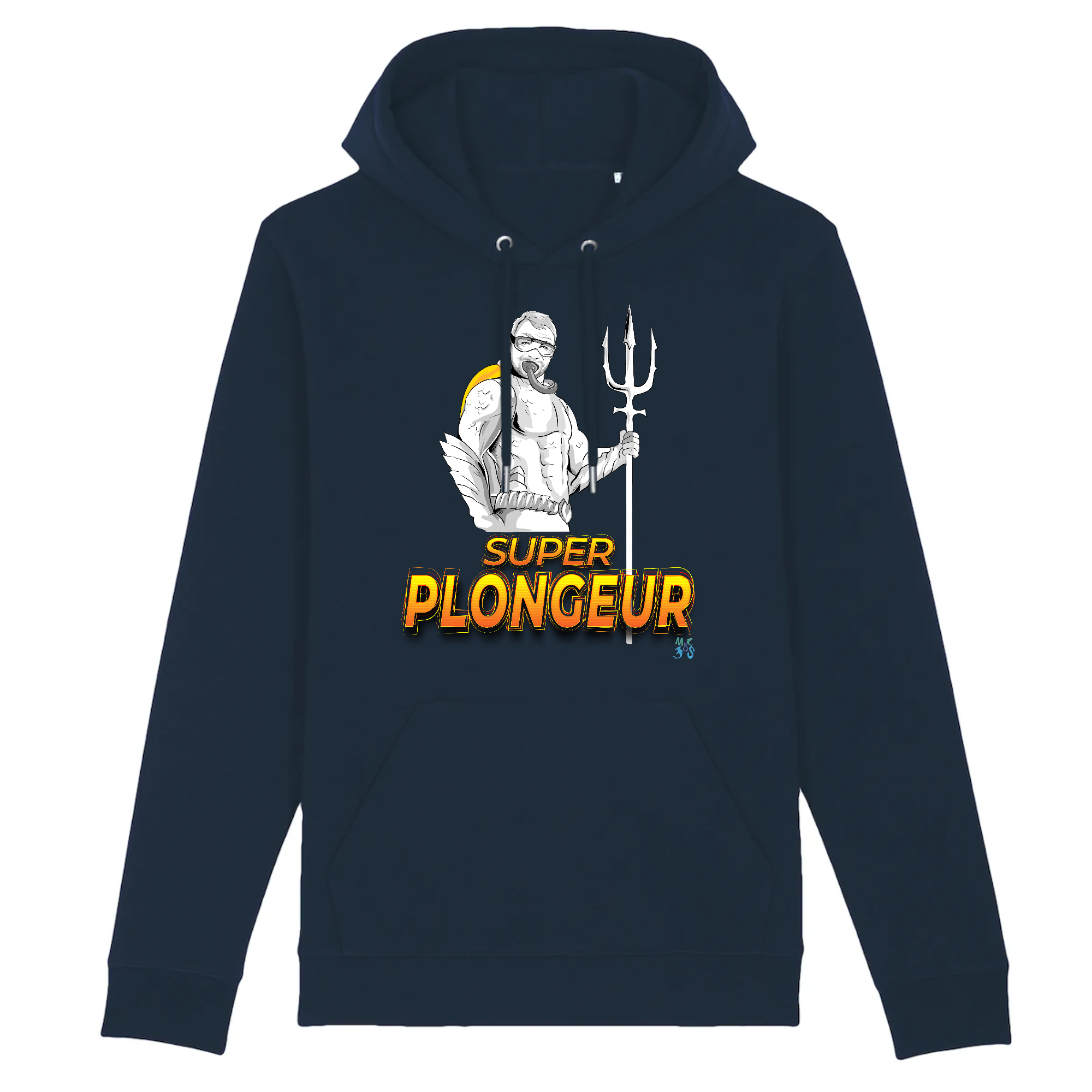 Sweat à capuche de plongée 100%bio  : Super Plongeur