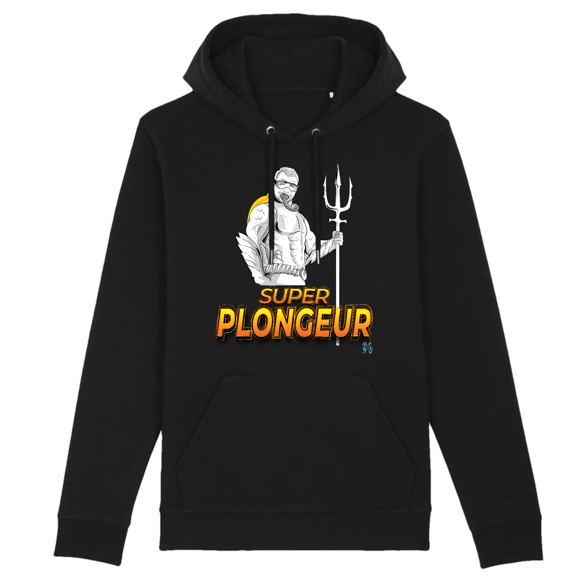 Sweat à capuche de plongée 100%bio  : Super Plongeur