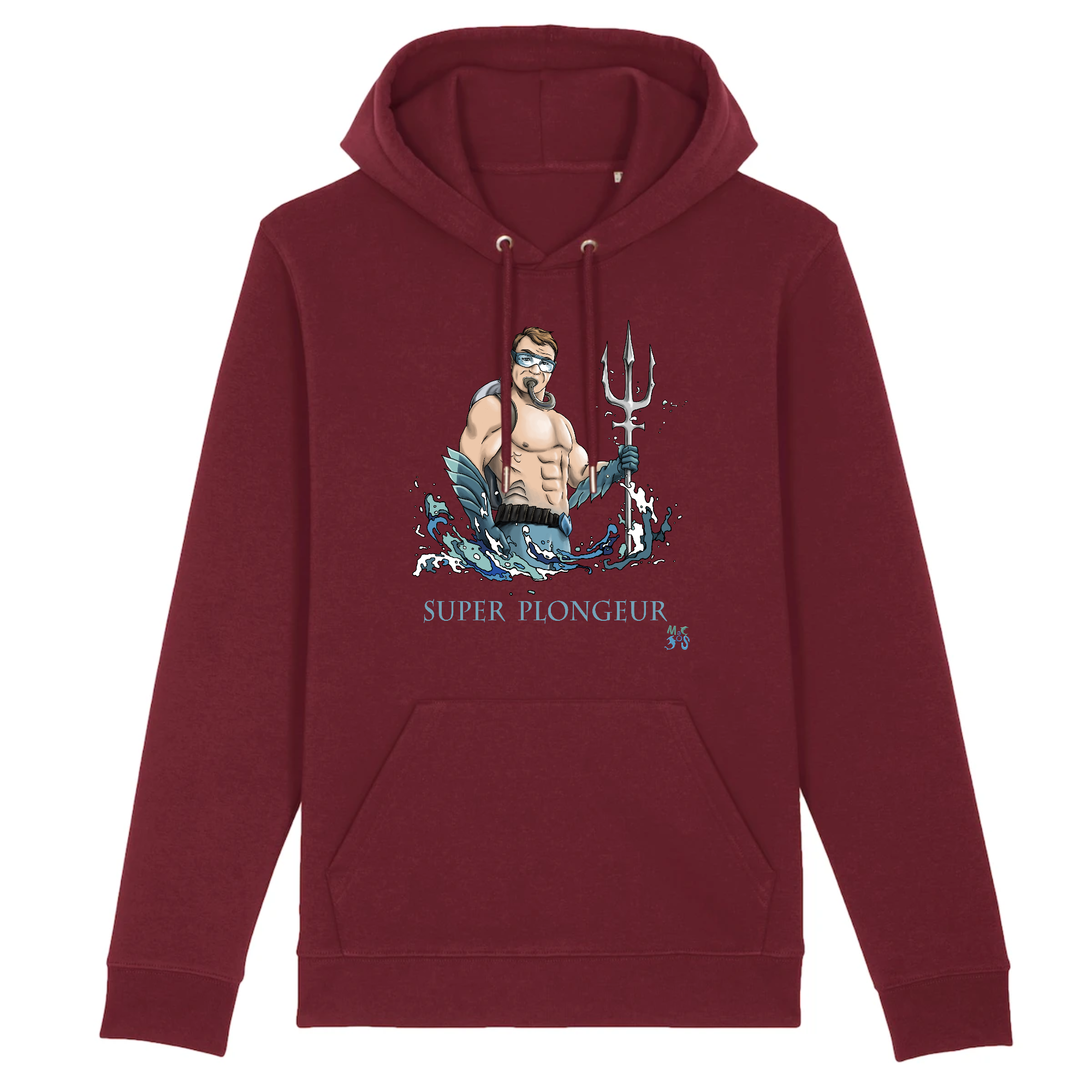 Sweat à capuche plongée Homme : Super Plongeur