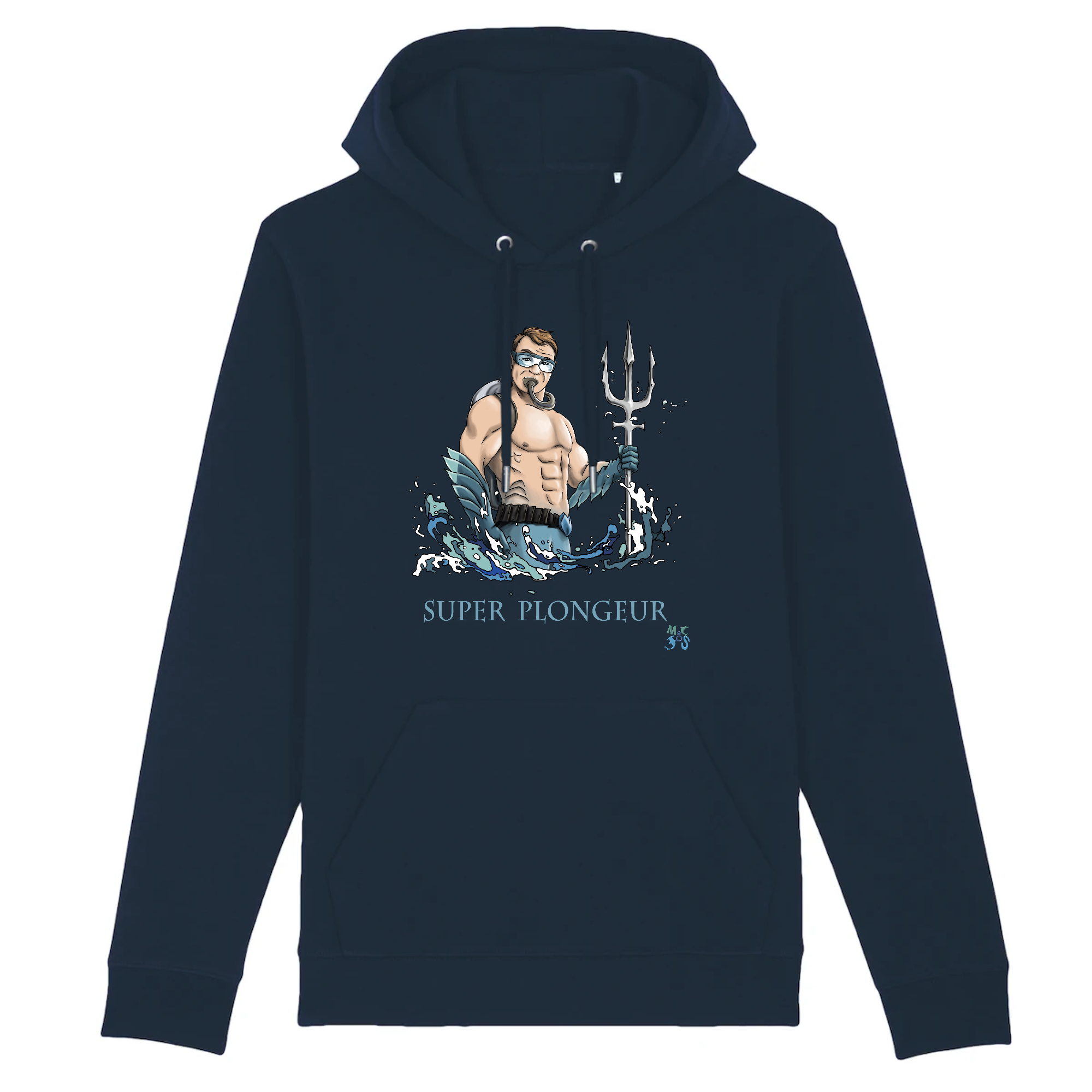 Sweat à capuche plongée Homme : Super Plongeur