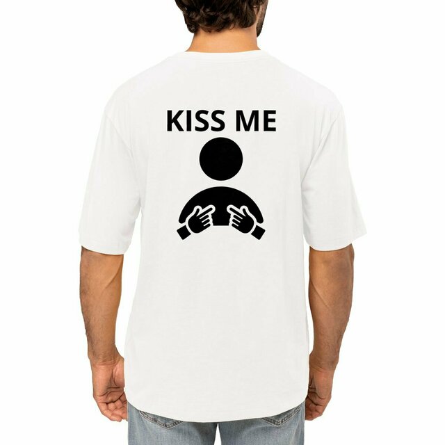 Image front TEE-SHIRT BOÎTE DE NUIT "KISS ME"