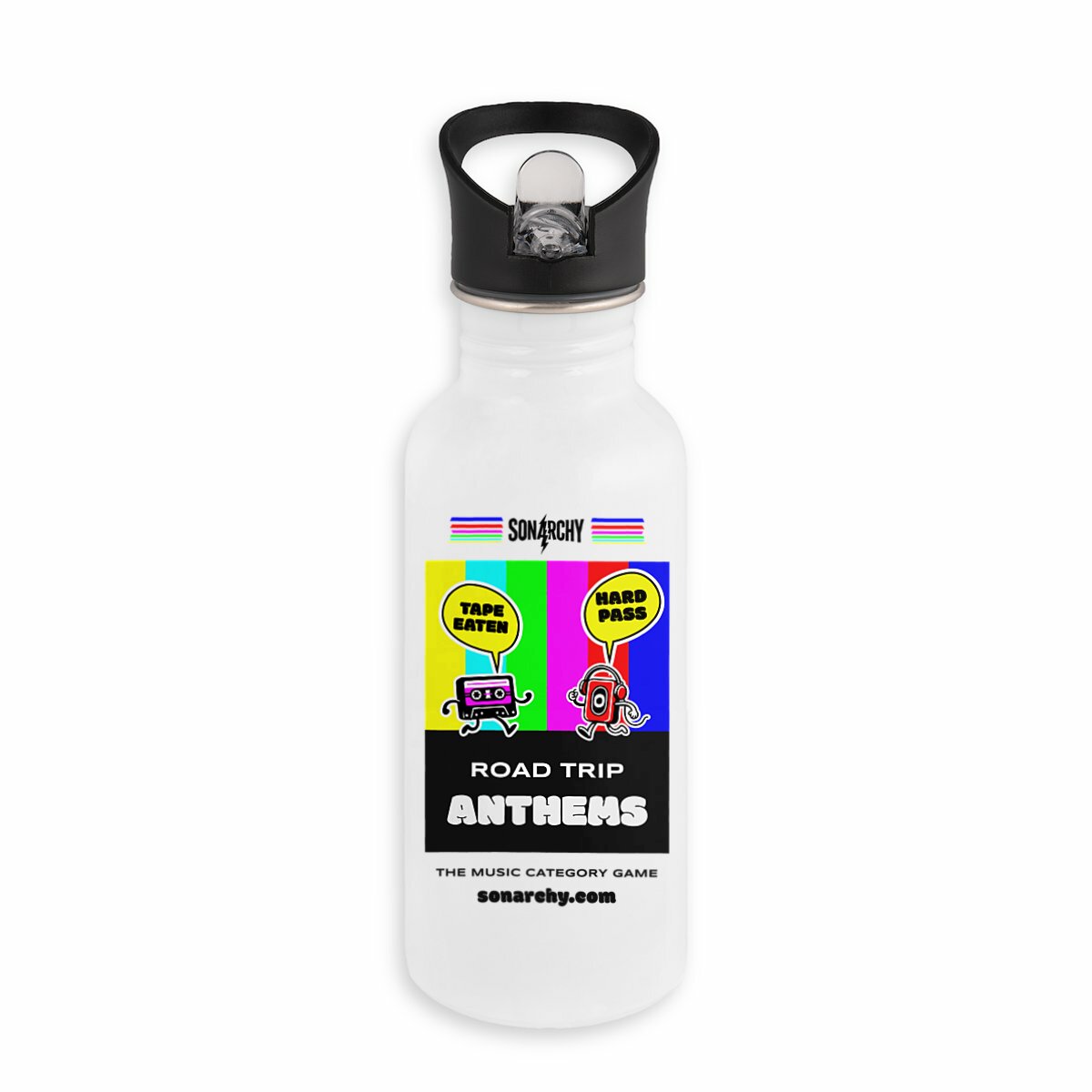 Stainless steel water bottle with straw - Road Trip Anthems Edition