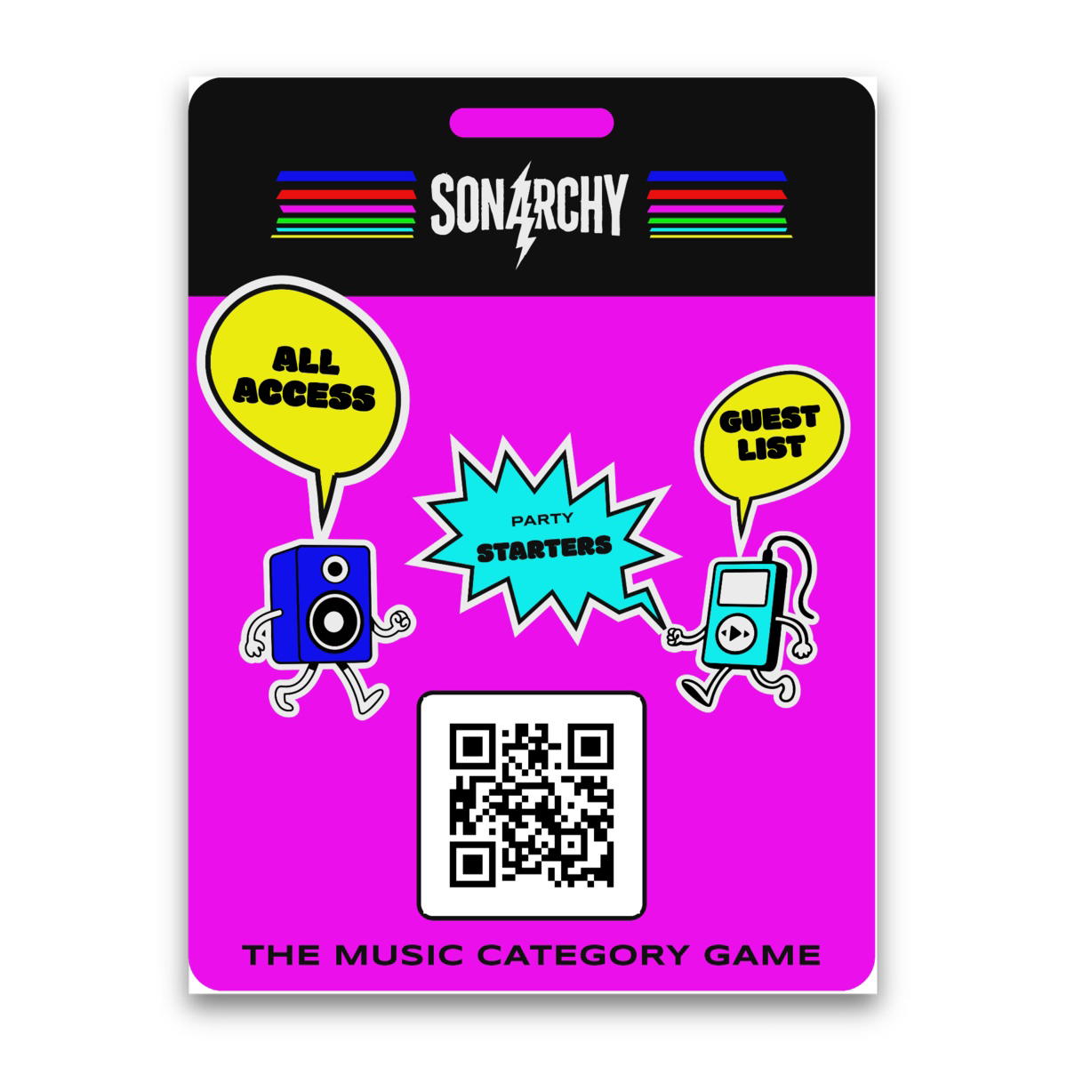 Rectangular Sticker: Backstage Pass Party Starters Design