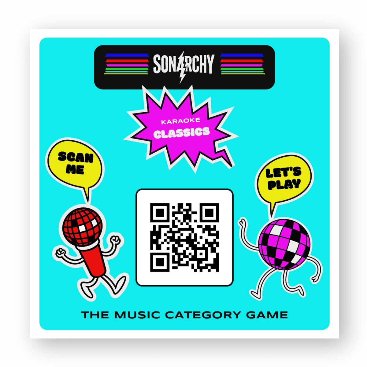 Square Sticker - Karaoke Classics Design