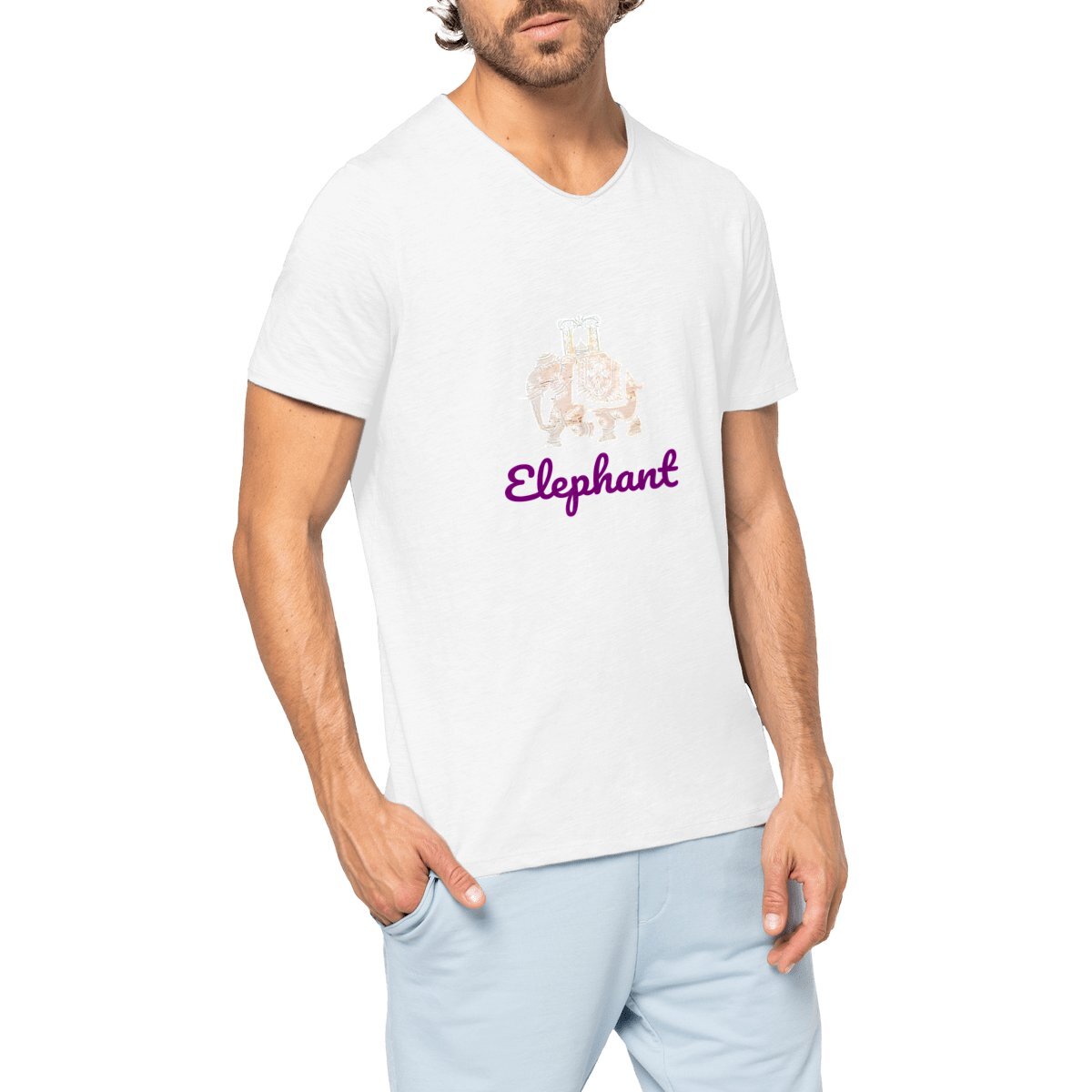 Image front Men's slub t-shirt Premium Plus elephant logo good T-shiRT pproduct  
