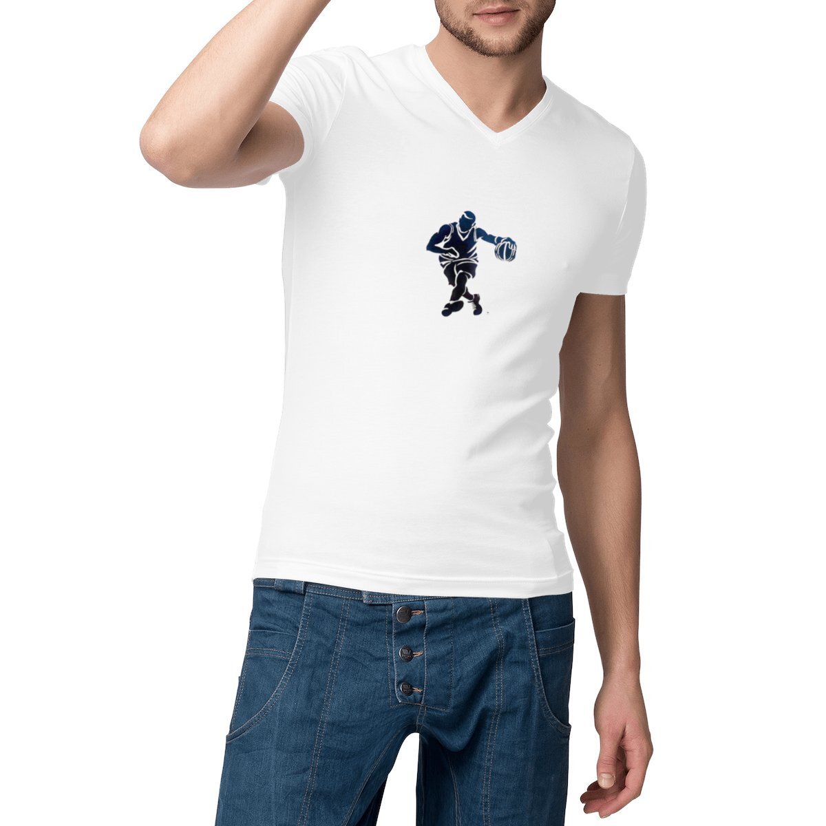 Image front Men's v-neck T-shirt Change