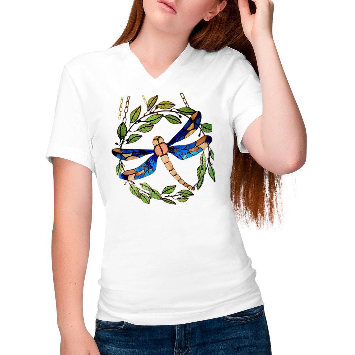 Image front Women's v-neck T-shirt Change..art DESIGN photography