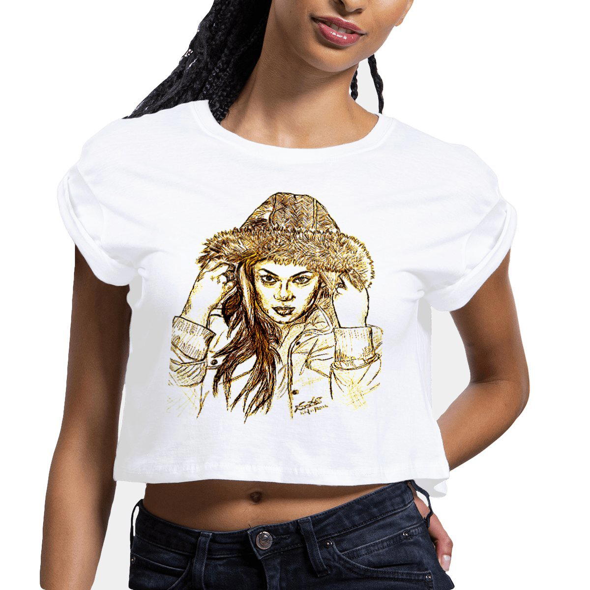 Image front Women's crop top Premium Plus good product ..art DESIGN photography