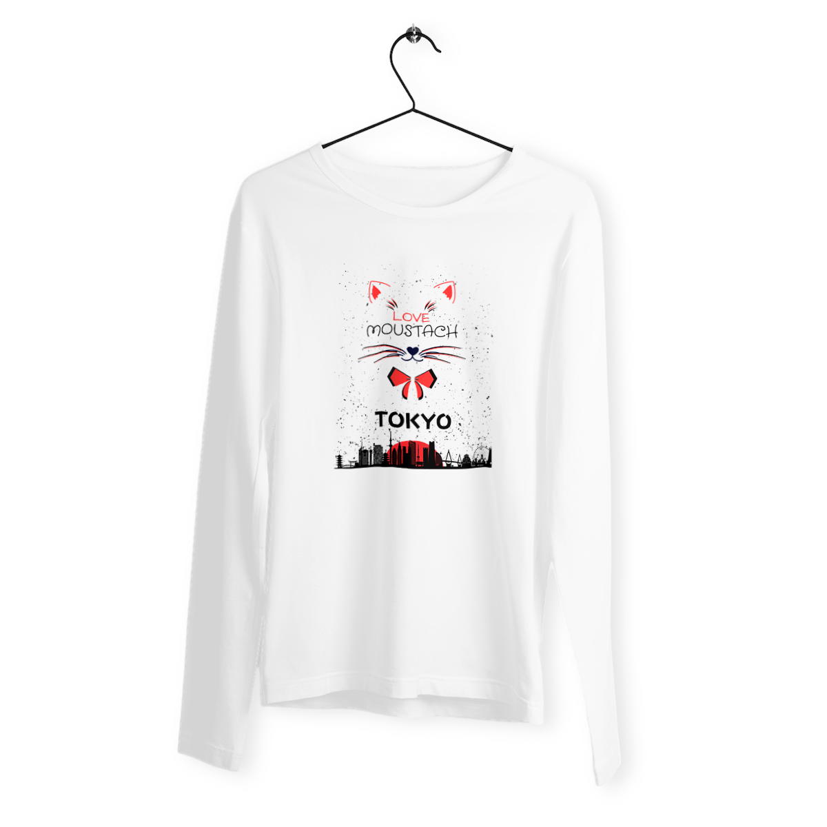 Image back T-SHIRT FEMME LOVE MOUSTACH A TOKYO