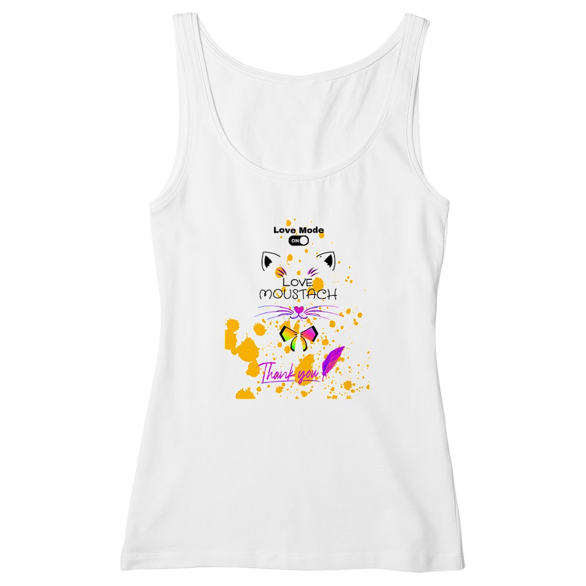 Image front DEBARDEUR FEMME LOVE MOUSTACH MODE ON