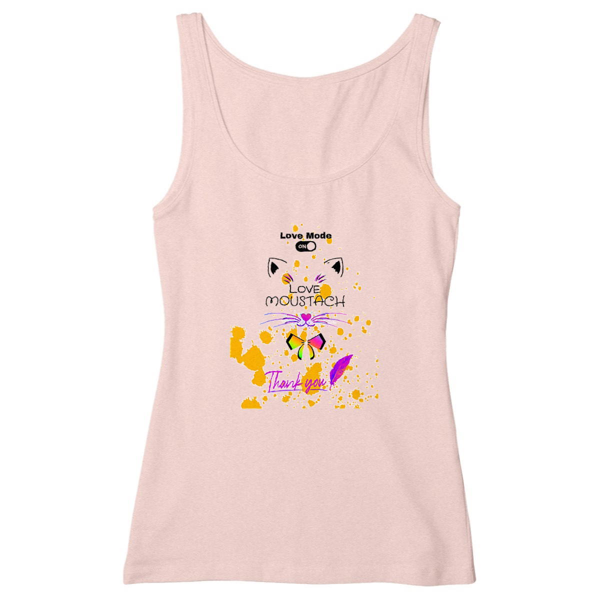 Image back DEBARDEUR FEMME LOVE MOUSTACH MODE ON
