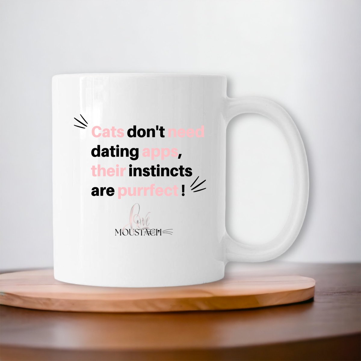 Image front MUG CITATION LOVE MOUSTACH
