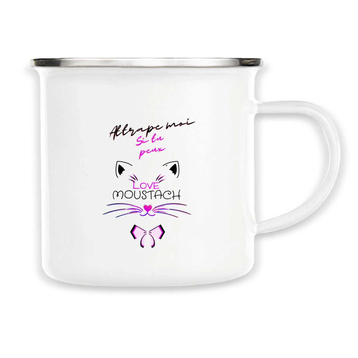 Image back MUG LOVE MOUSTACH "ATTRAPE MOI SI TU PEUX"