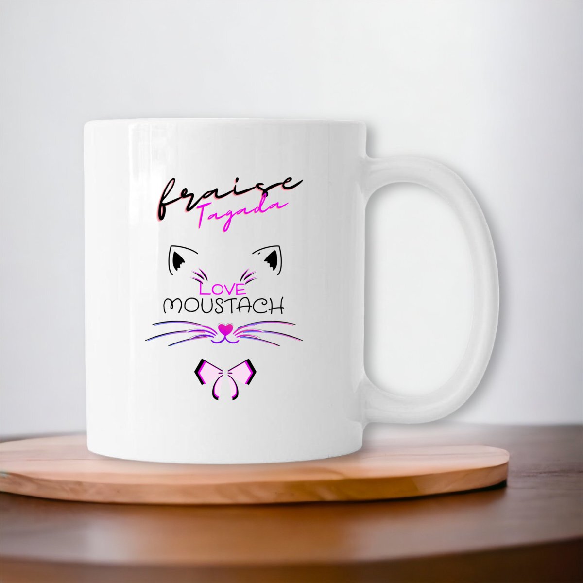 Image front MUG LOVE MOUSTACH FRAISE TAGADA