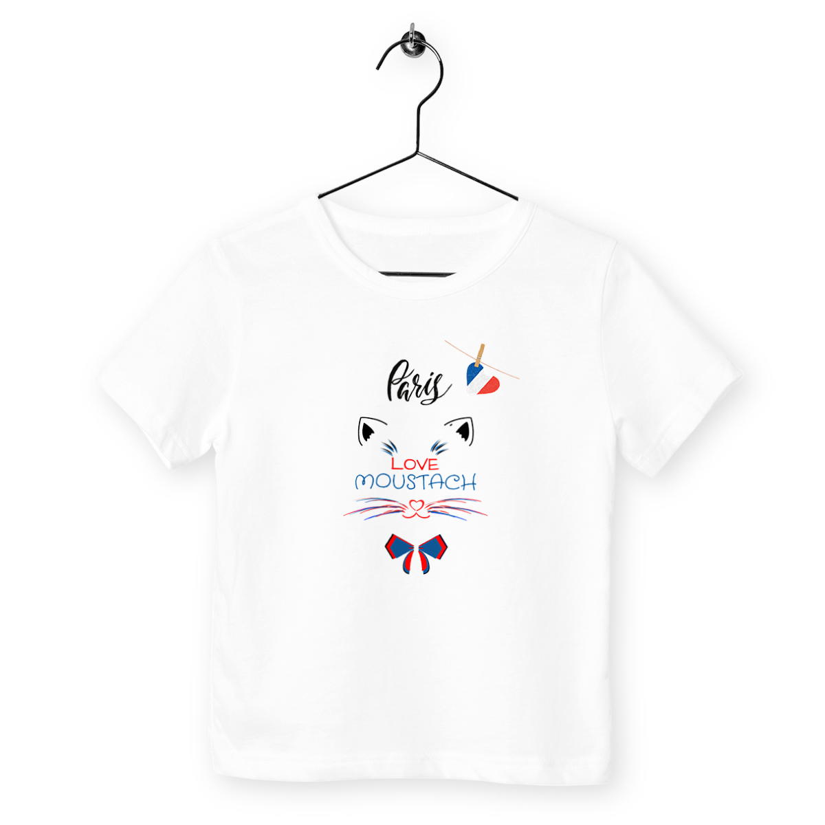 Image back T-SHIRT LOVE MOUSTACH A PARIS