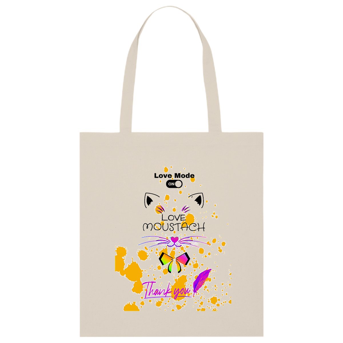 Image back Totebag LOVE MOUSTACH MODE ON